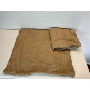 RALPH LAUREN HOME PILLOW COVERS 24"x24" TAN monogrammed Logo